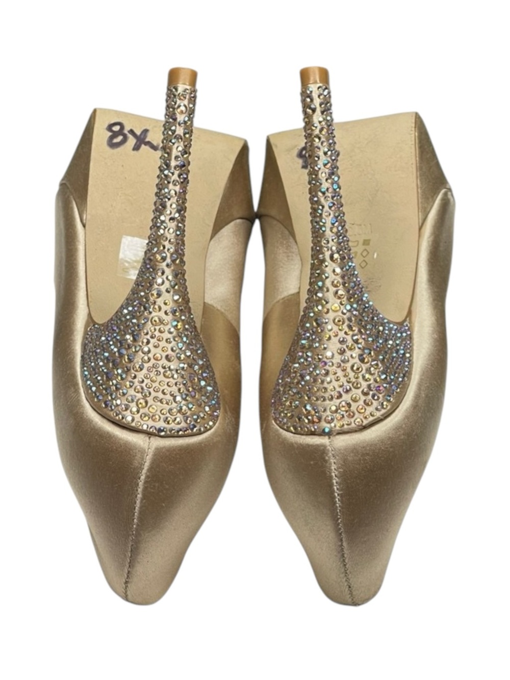 Steve Madden ☀︎︎ Partyy-R Glitter Crystal Platform Stilettos Pumps ☀︎︎ Champagne - Picture 12 of 16